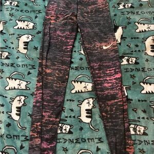 Nike Black Leggings with Pink Heathered Print